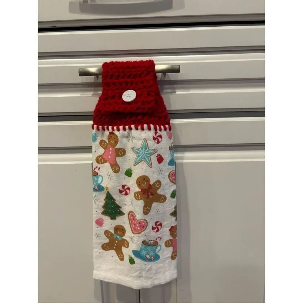 Crochet Top Kitchen Towel-Christmas stuff